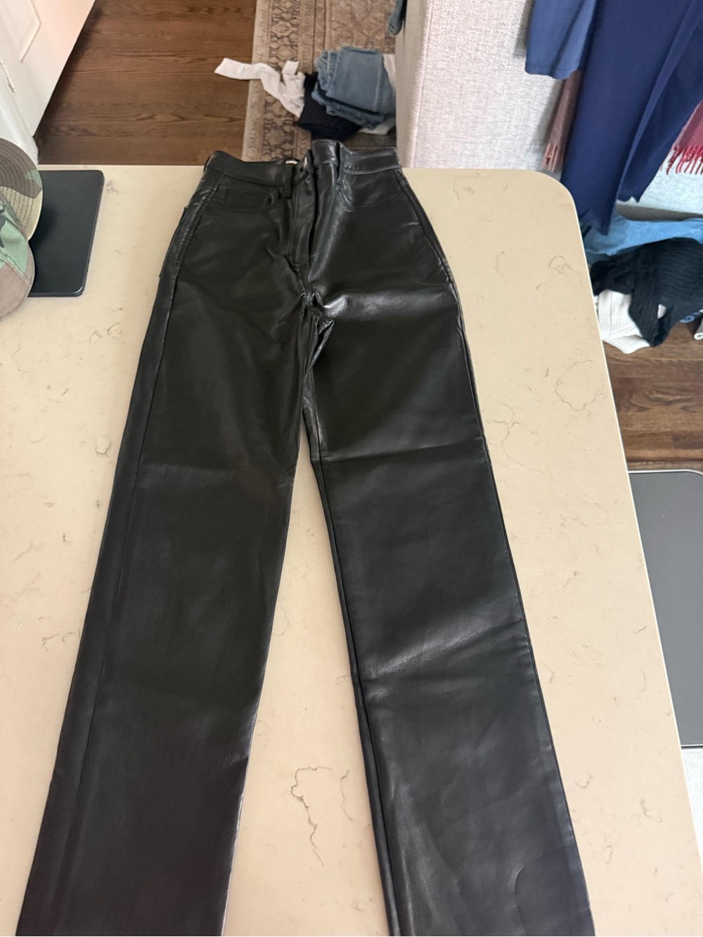 Wilfred Black Faux Leather Pants